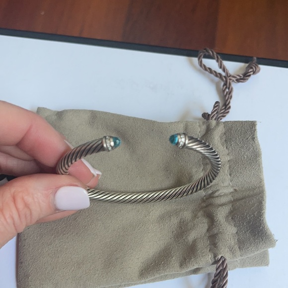 David Yurman cable bracelet with blue topaz - Picture 5 of 8